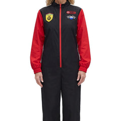 Women's Checkered Zip-Front Racing Jumpsuit