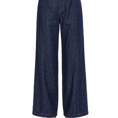 Camilla-Phyllis women's wide-leg high-waist denim jeans with crease front