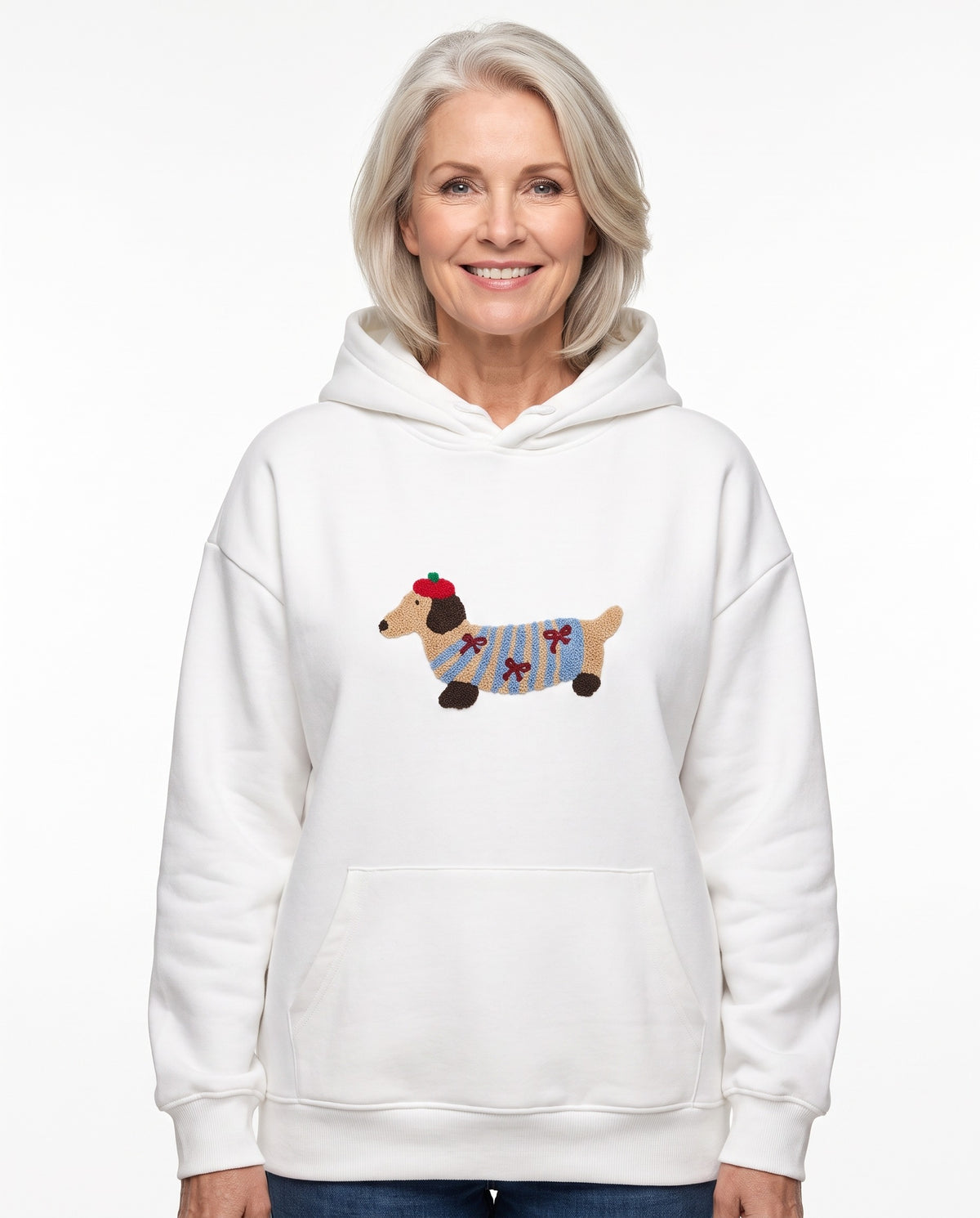Hazel-Judith | Women's Embroidered Dachshund Hoodie