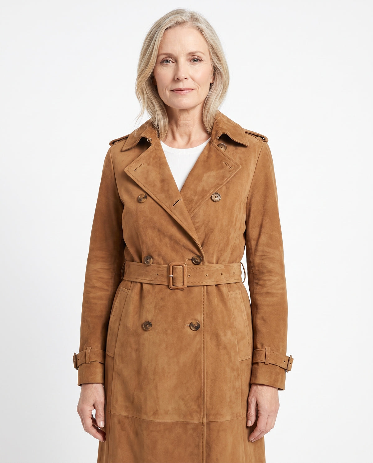 Zelda-Virginia Women's Belted Lapel Long Trench Coat