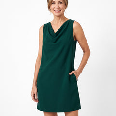 Esther-Pauline Women's Draped-Neck Pocket Mini Dress
