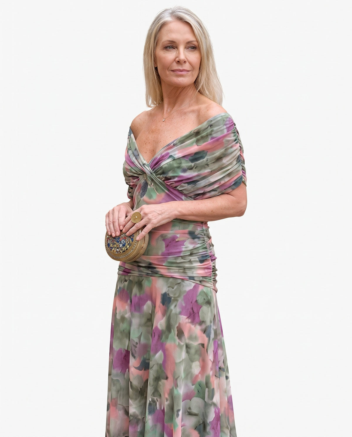 Renata Women's Off-Shoulder Ruched Maxi Dress hero image