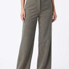 Katharine Women's High-Waist Wide-Leg Ribbed Trousers