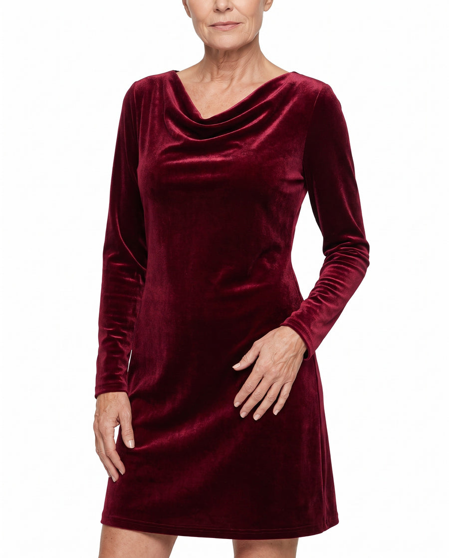 Annelise Women's Velvet Cowl Neck Mini Dress hero