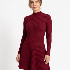 Margot Women's Ribbed High-Neck Mini Dress
