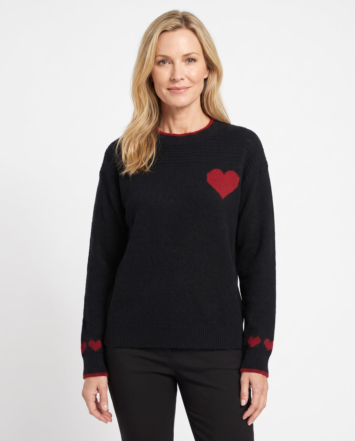 Gwendolyn | Women's Heart-Print Christmas Jumper