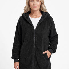 Phyllis Women's Oversized Longline Fleece Zip Hoodie