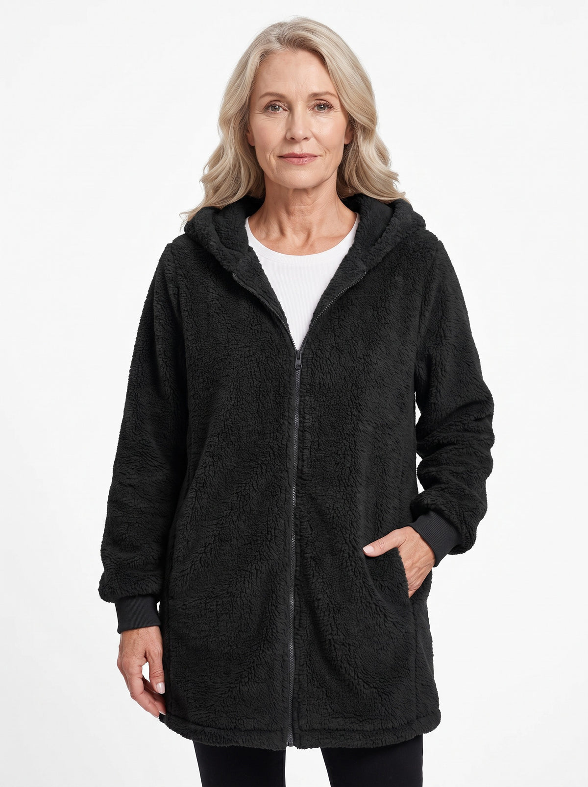 Phyllis Women's Oversized Longline Fleece Zip Hoodie