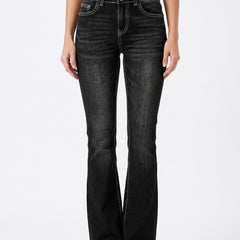 Veronica Women's High-Waisted Flare Jeans with Double-Button Waist