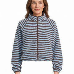 Minerva Women's Funnel-Neck Zip-Front Fleece Pullover
