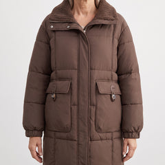 Alma Women's Quilted Puffer Coat with Teddy Collar hero image