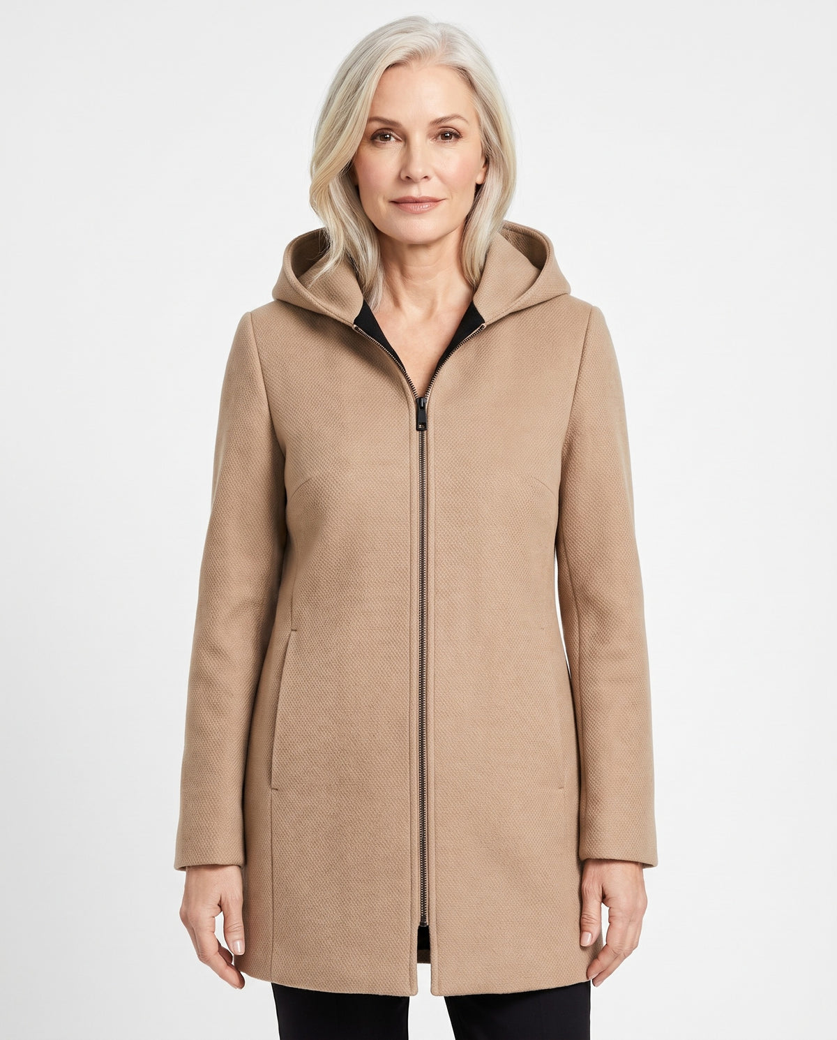 Judith Women's Hooded Longline Full-Zip Coat