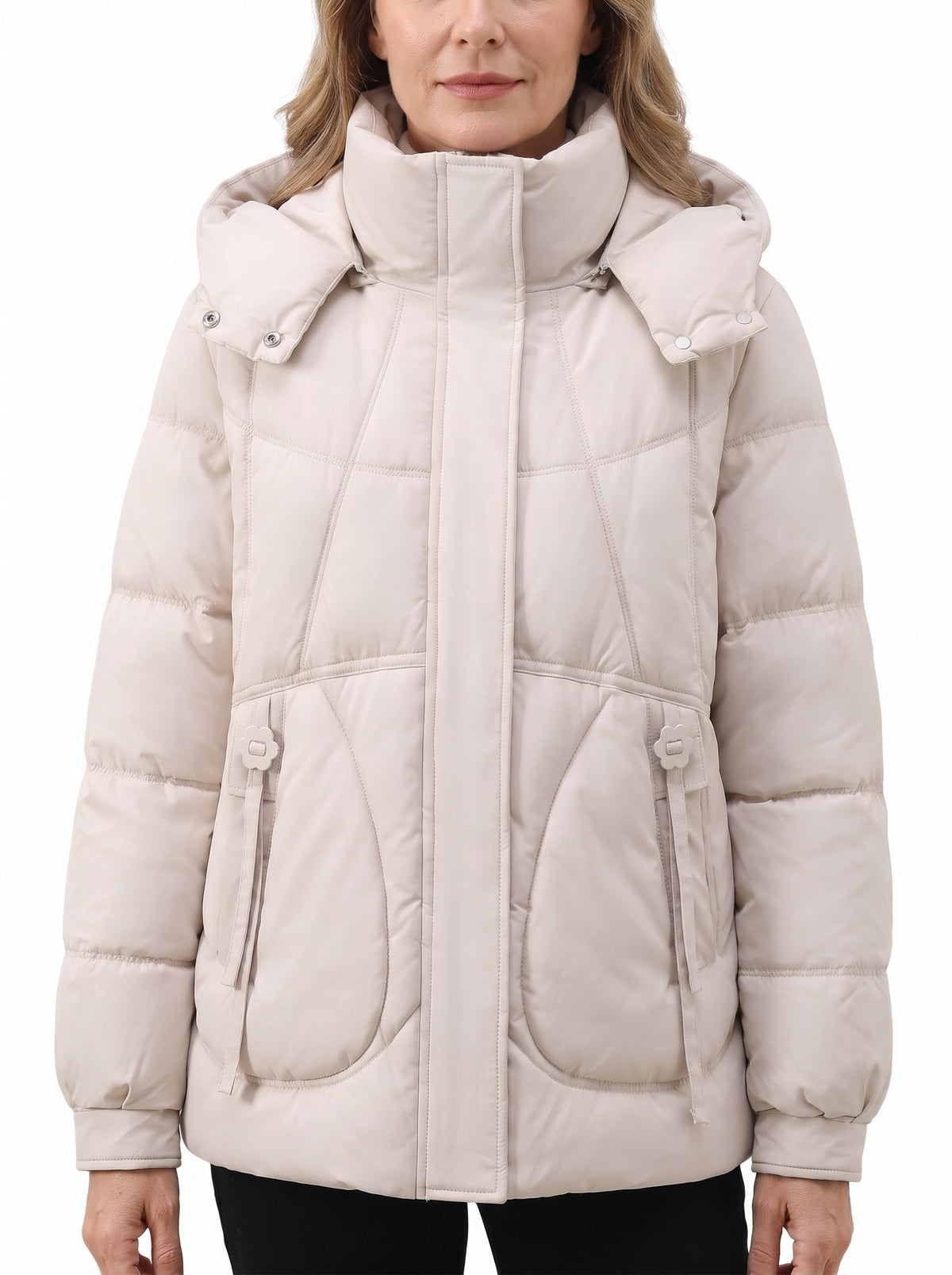 Estelle | Women's Short Puffer Coat with Removable Hood