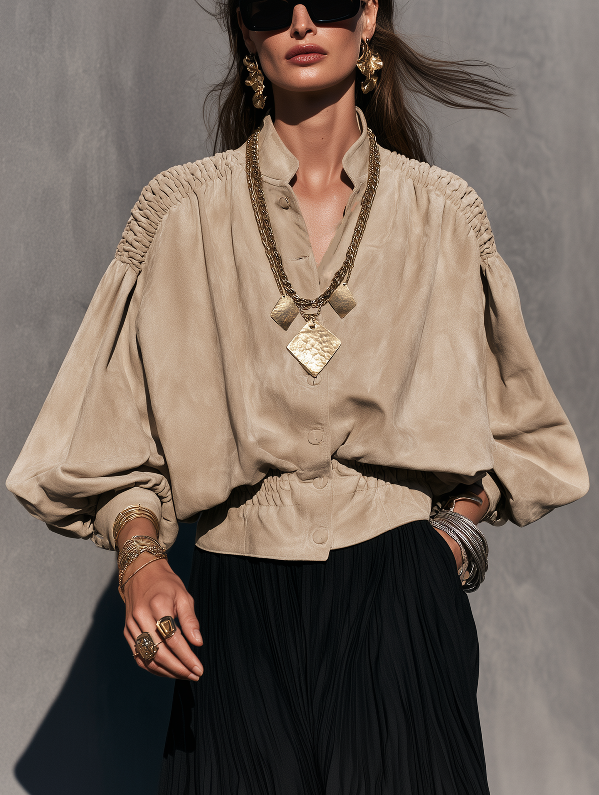 Maureen | Women's Apricot Suede Cropped Jacket