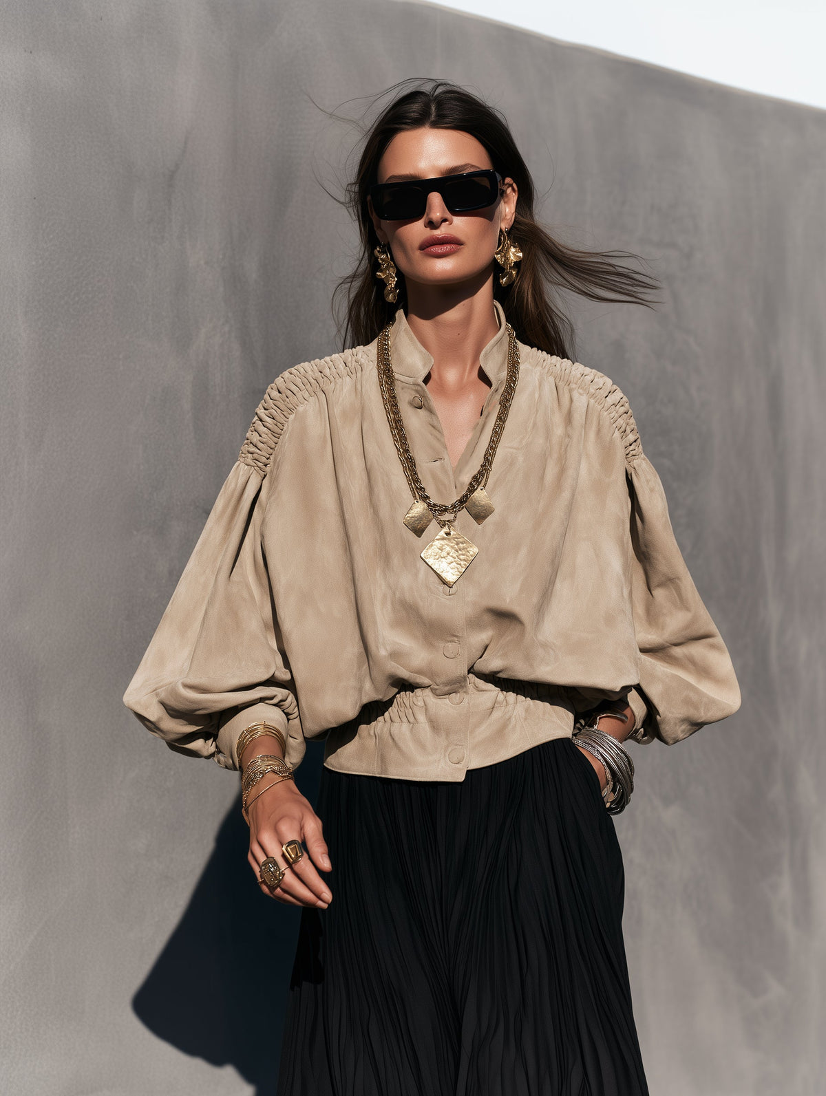 Maureen | Women's Apricot Suede Cropped Jacket