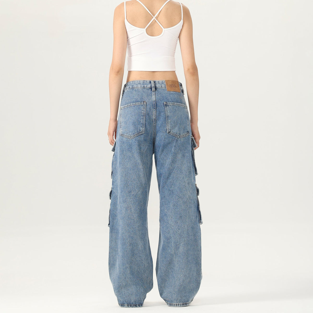 Eugenia-Regina | Women's Baggy Cargo Denim Pants