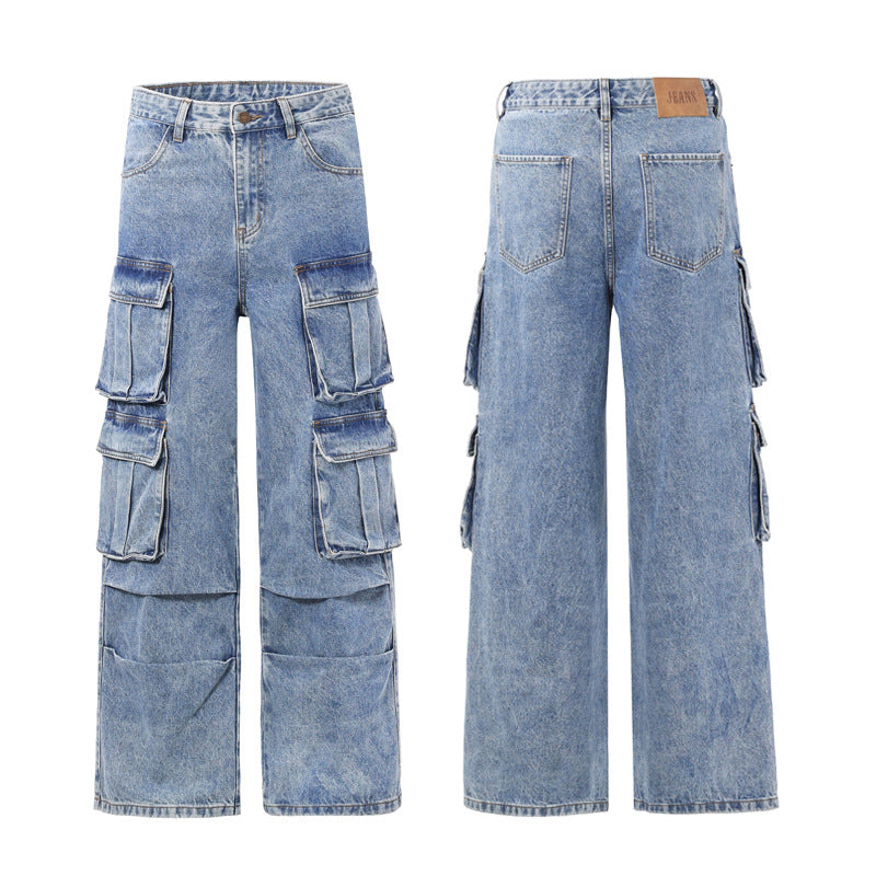 Eugenia-Regina | Women's Baggy Cargo Denim Pants
