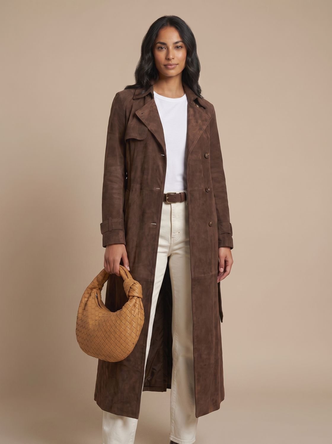 Zelda-Virginia | Women's Belted Lapel Long Trench Coat