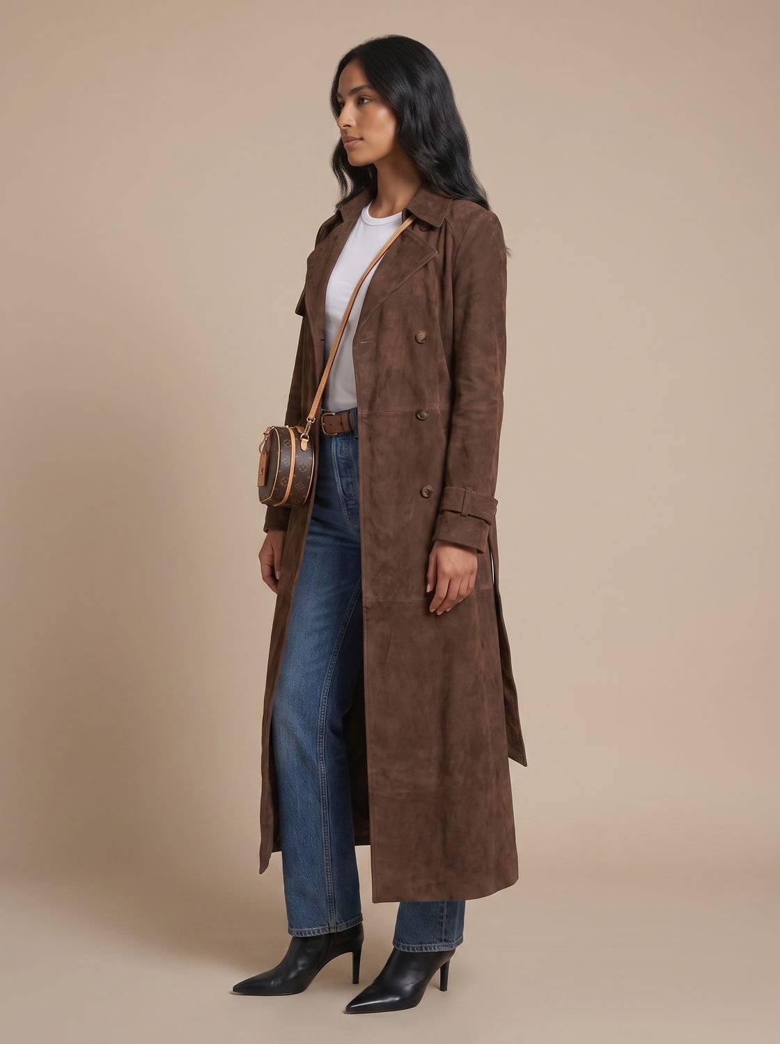 Zelda-Virginia | Women's Belted Lapel Long Trench Coat