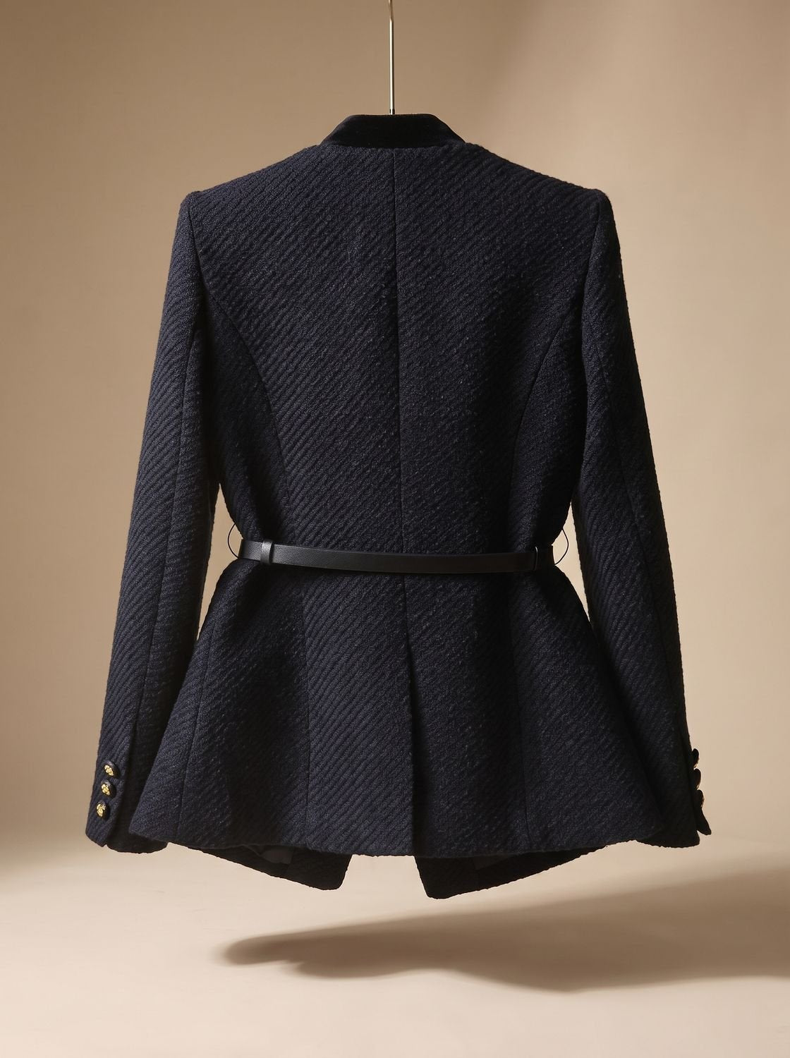 Matilda-Celeste | Women's Belted Tweed Military Jacket
