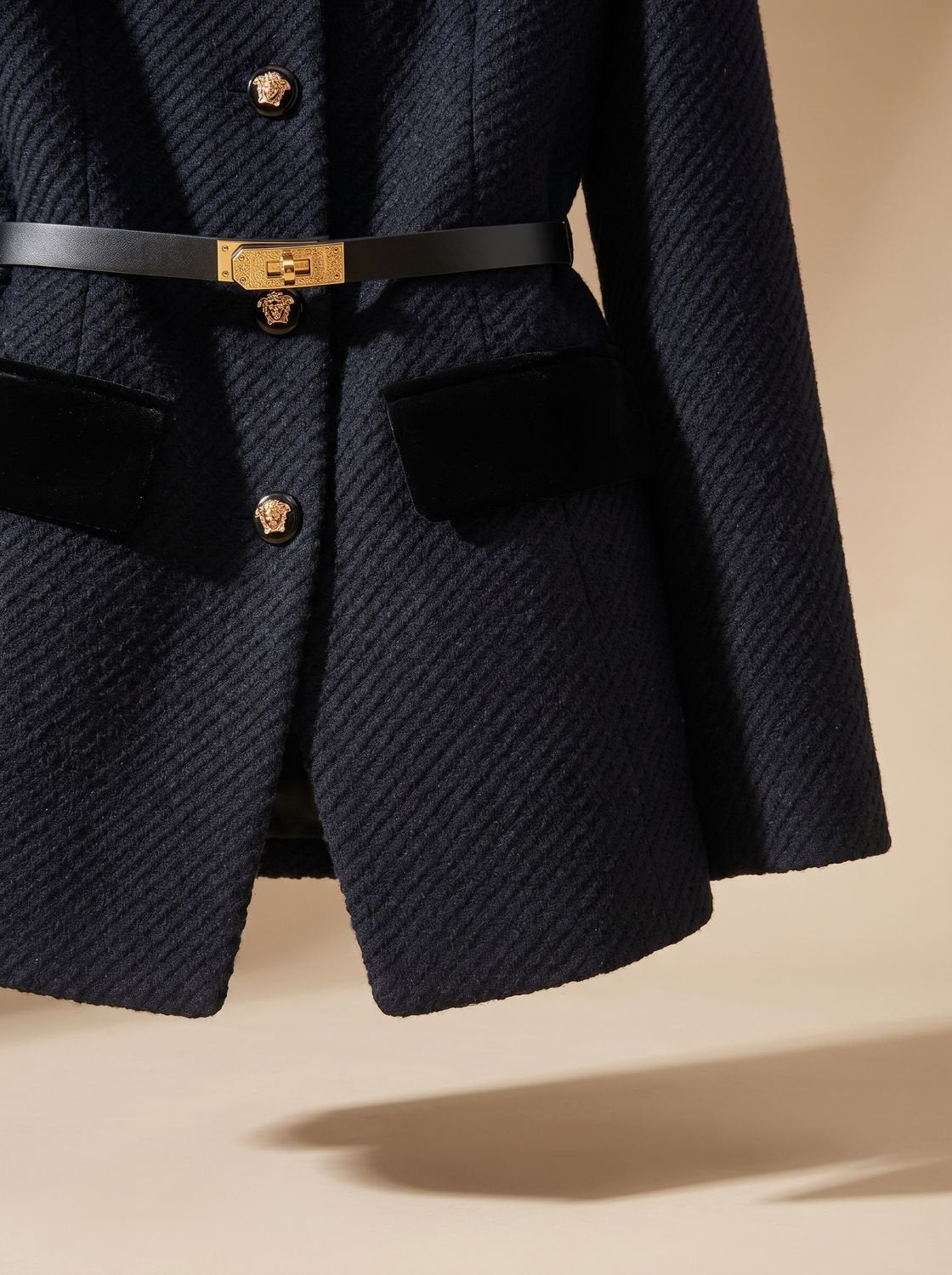 Matilda-Celeste | Women's Belted Tweed Military Jacket
