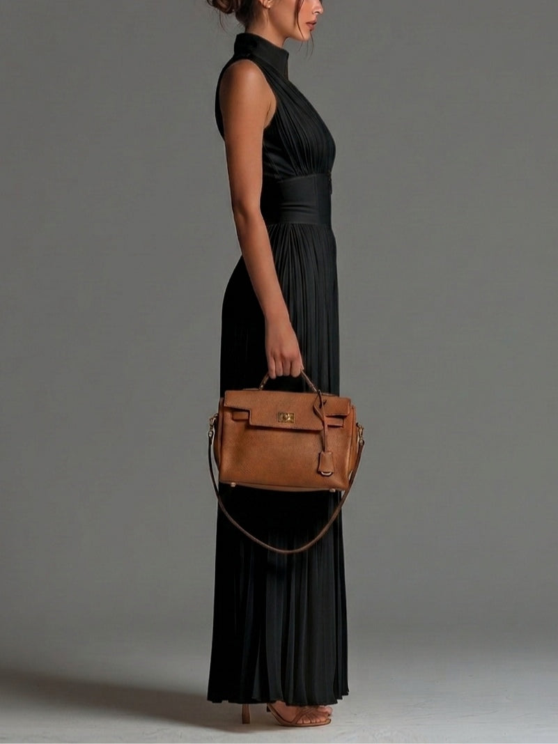 Constance | Women's Black Wide-Leg Zip-Front Jumpsuit