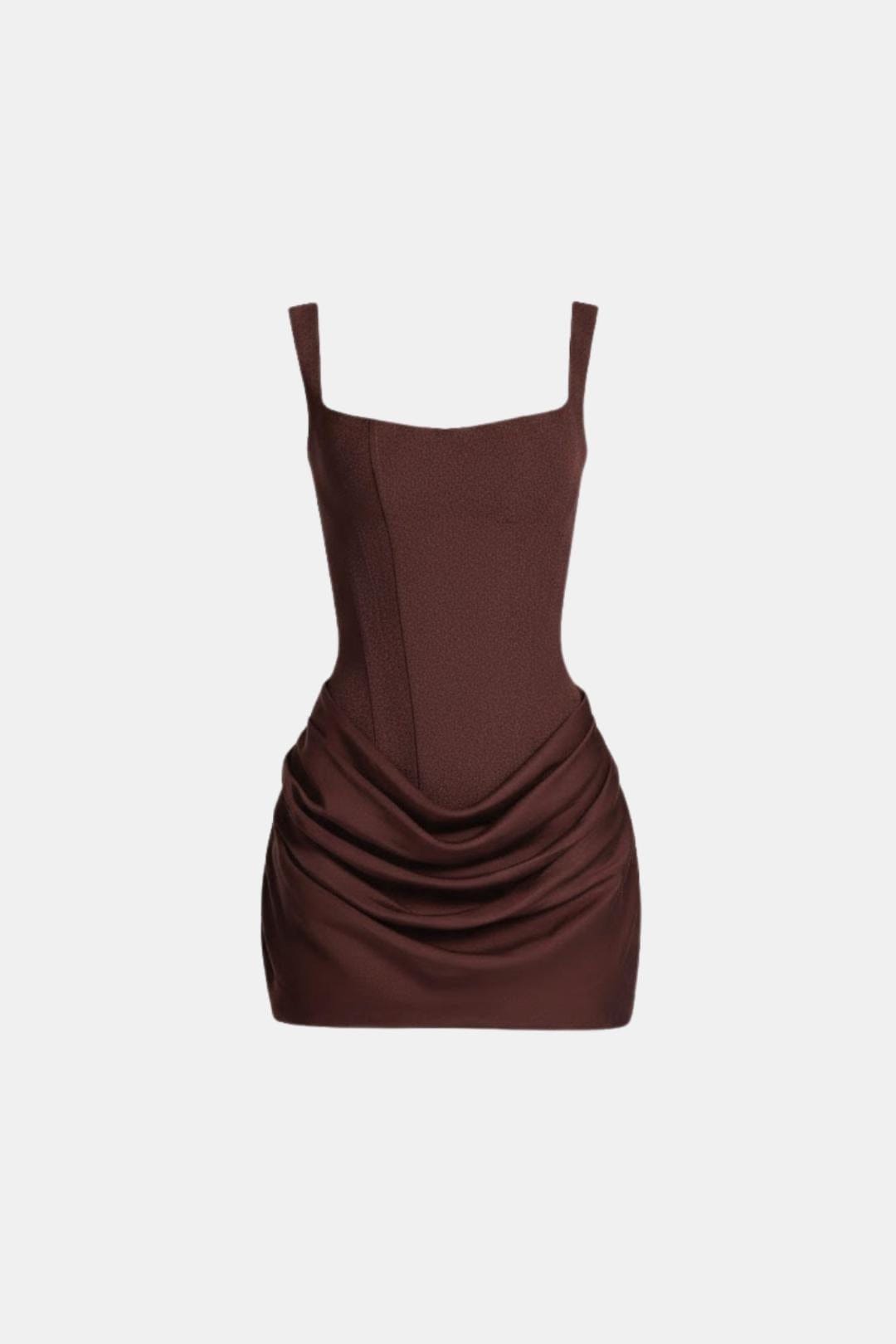Hazel | Women's Boned Bodice Cowl Mini Dress