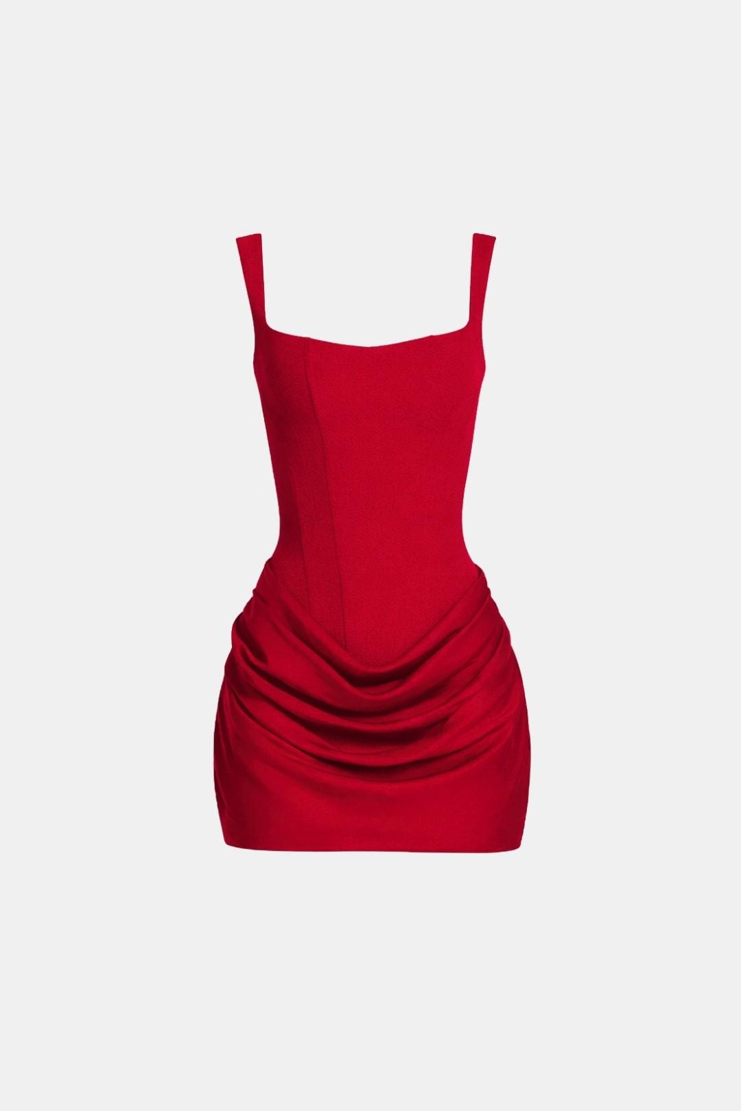 Hazel | Women's Boned Bodice Cowl Mini Dress