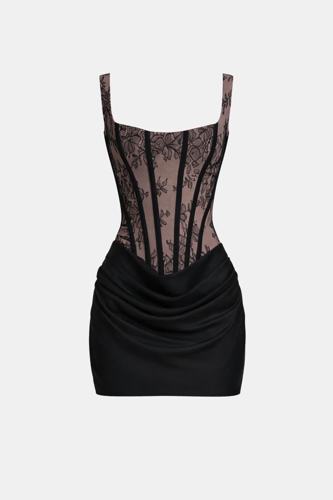 Hazel | Women's Boned Bodice Cowl Mini Dress