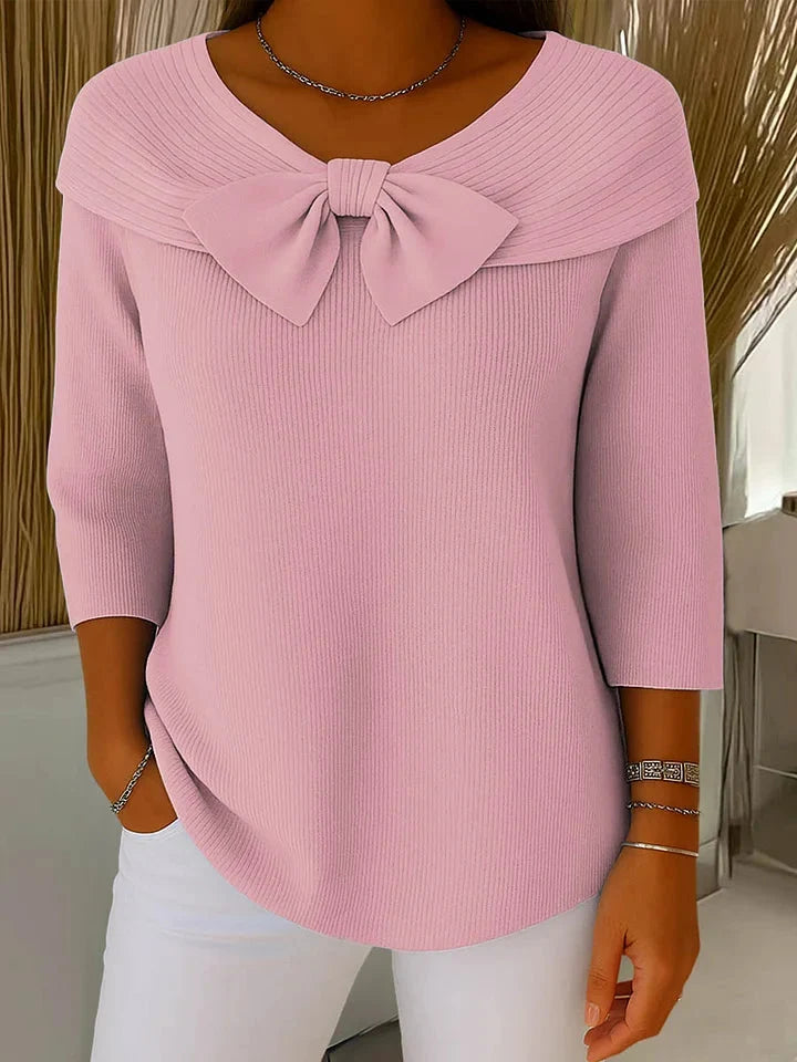 Paloma-Vera | Women's Bow-Tie Knit Blouse