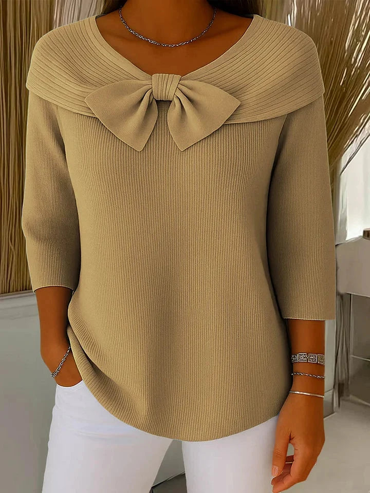 Paloma-Vera | Women's Bow-Tie Knit Blouse