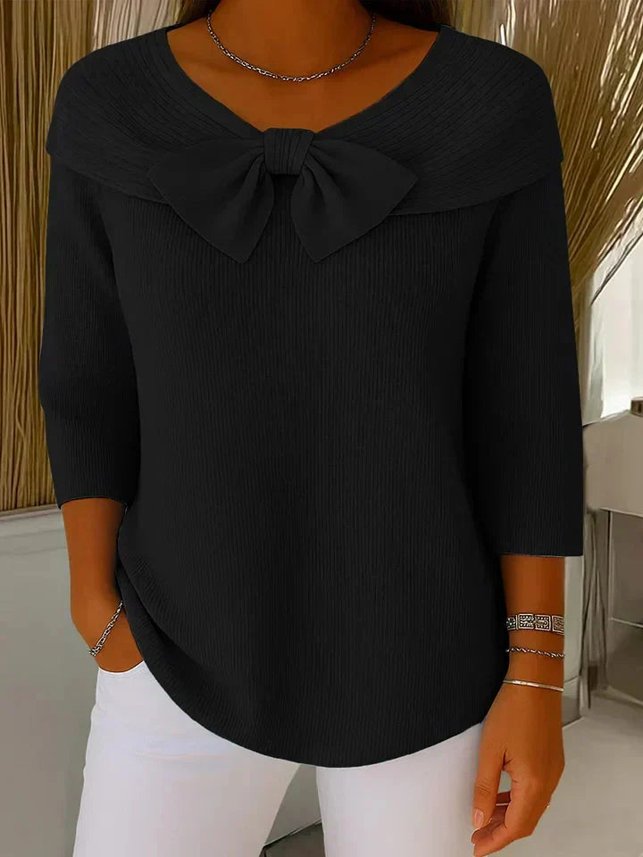 Paloma-Vera | Women's Bow-Tie Knit Blouse