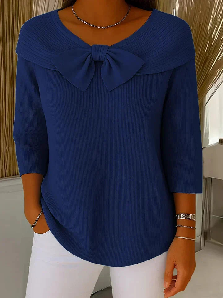 Paloma-Vera | Women's Bow-Tie Knit Blouse
