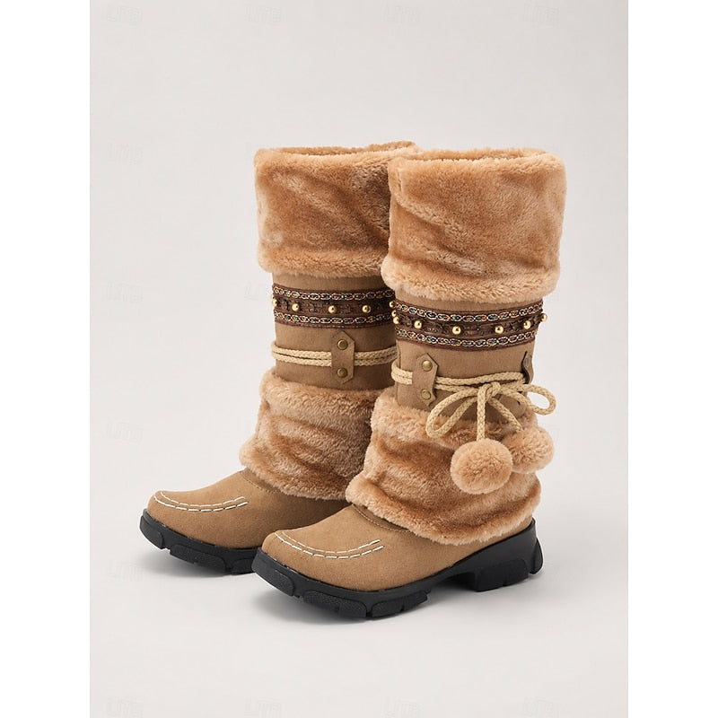 Alba | Women's Braided-Trim Mid-Calf Winter Boots