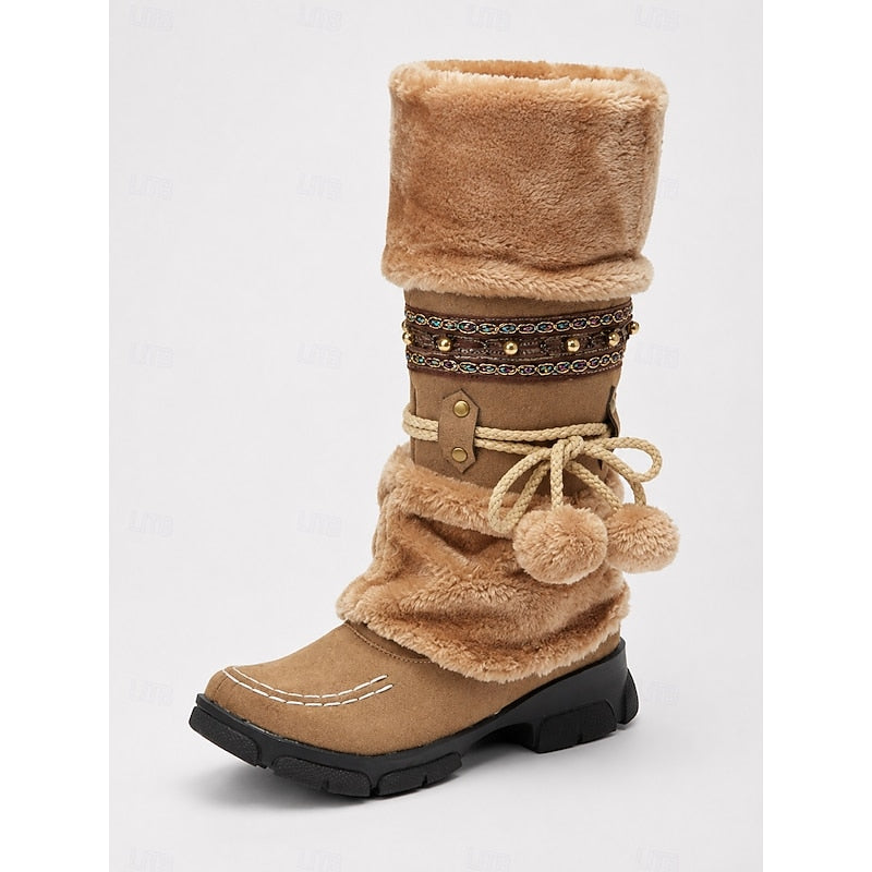 Alba | Women's Braided-Trim Mid-Calf Winter Boots