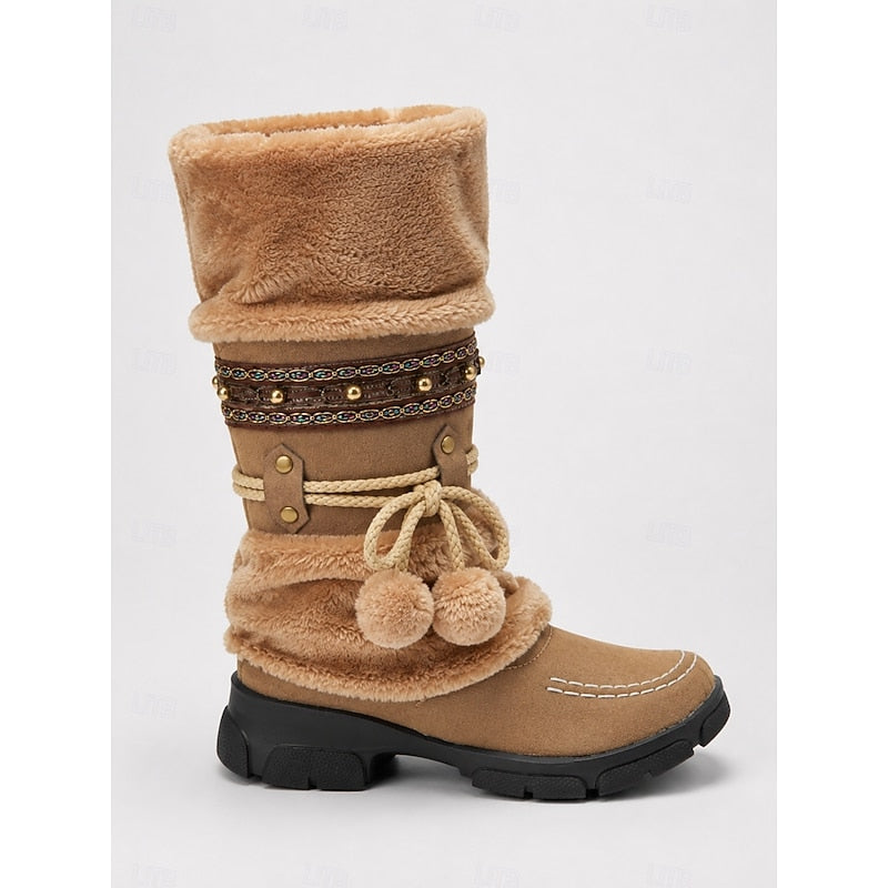 Alba | Women's Braided-Trim Mid-Calf Winter Boots