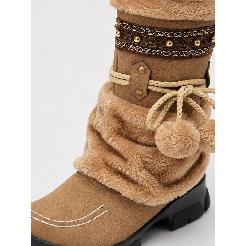 Alba | Women's Braided-Trim Mid-Calf Winter Boots