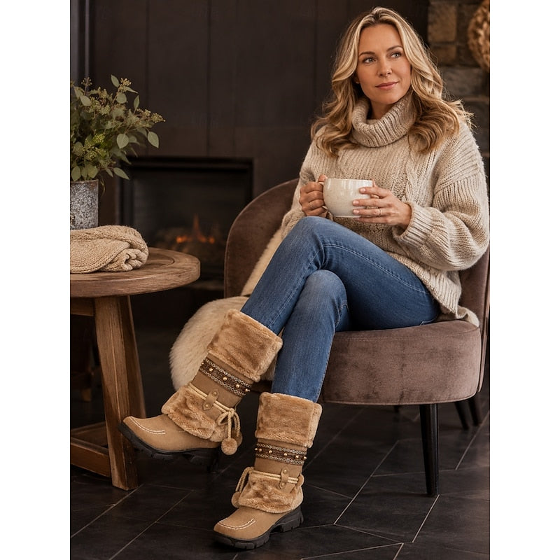 Alba | Women's Braided-Trim Mid-Calf Winter Boots