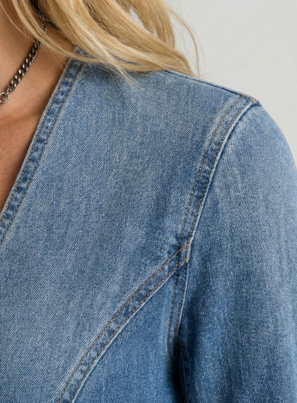 Virginia | Women's Button-Front Denim Maxi Dress