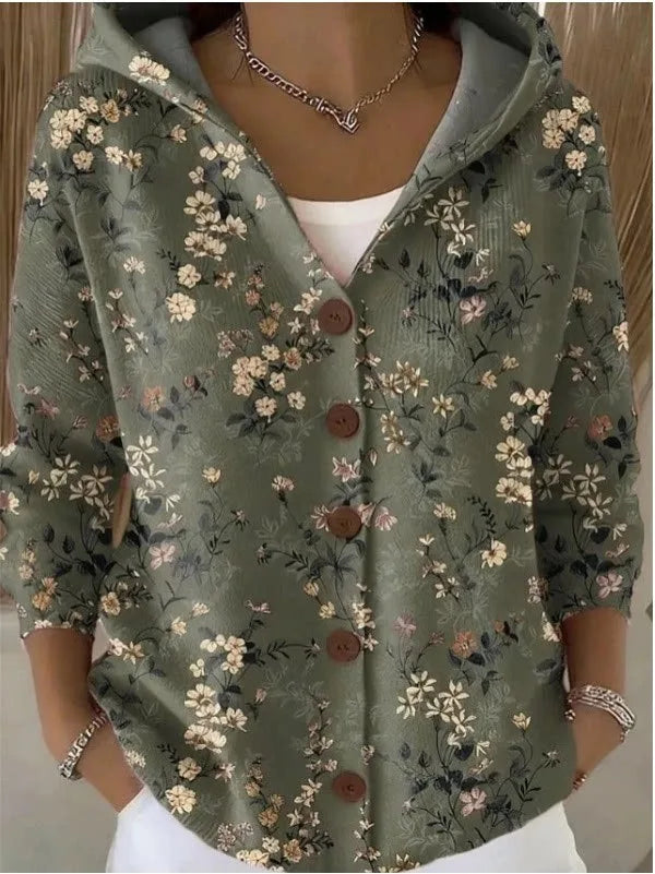 Clara | Women's Button-Front Hooded Sweater