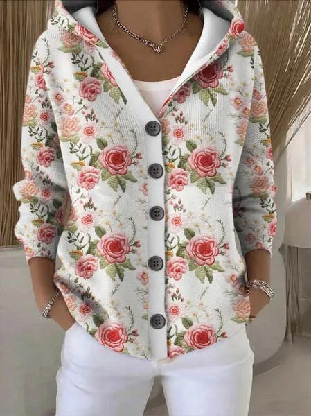 Clara | Women's Button-Front Hooded Sweater