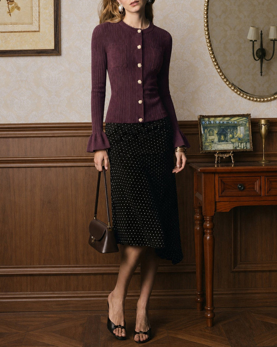Margot | Women's Button-Front Knit Cardigan with Pockets