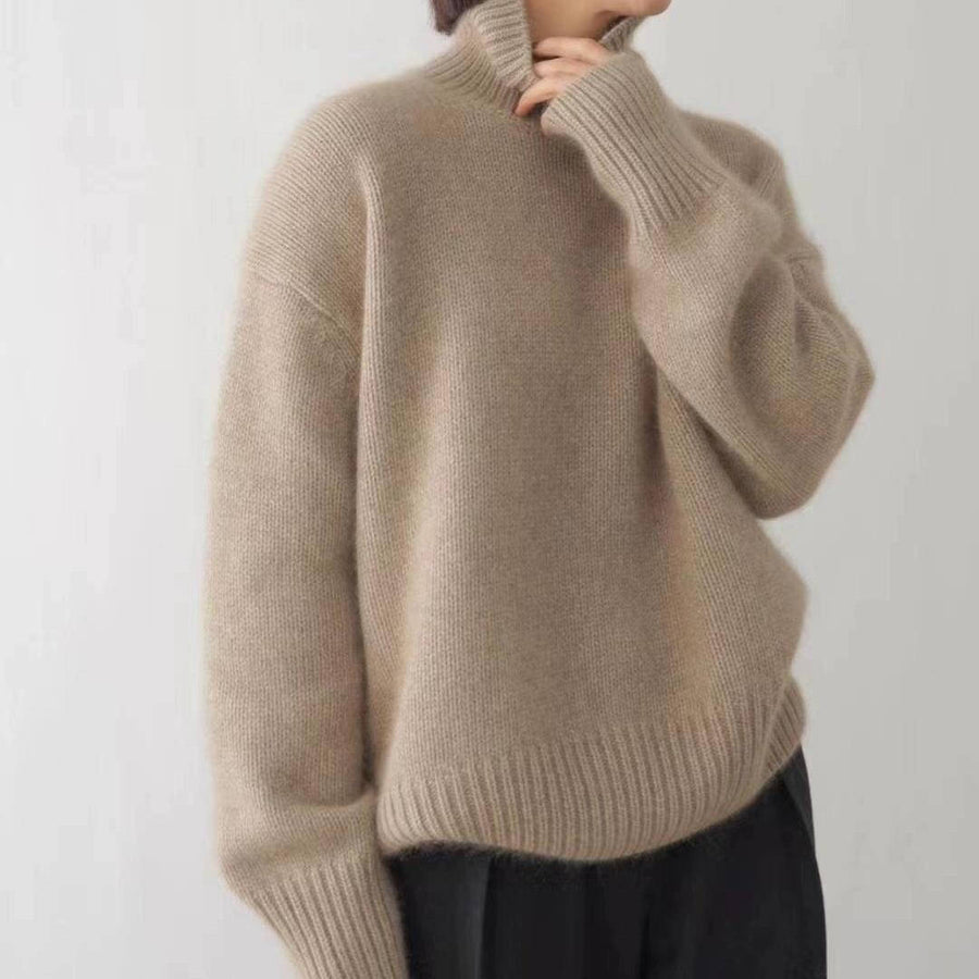 Ingrid-Ophelia | Women's Cable Knit Turtleneck Sweater