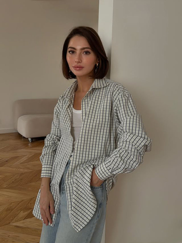 Nella-Madeline | Women's Checked Oversized Shirt