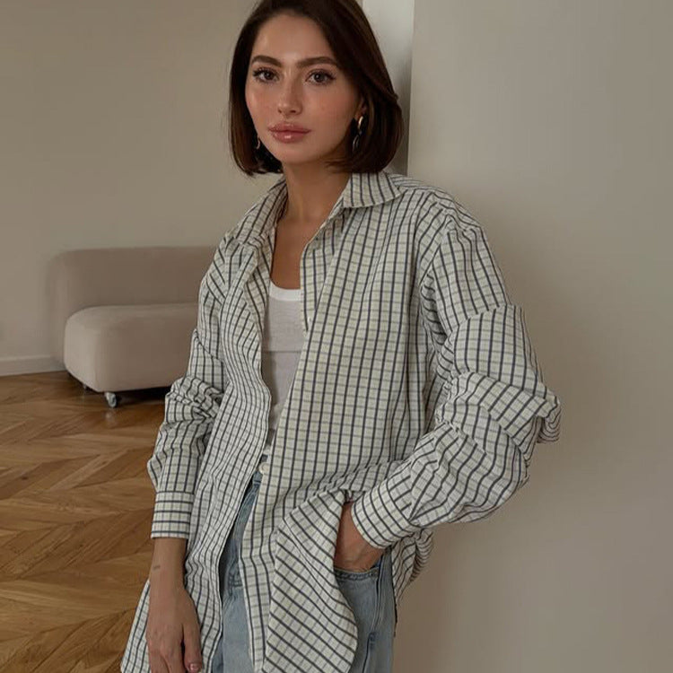Nella-Madeline | Women's Checked Oversized Shirt
