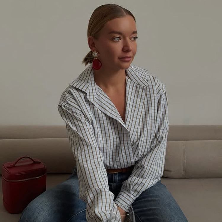 Nella-Madeline | Women's Checked Oversized Shirt