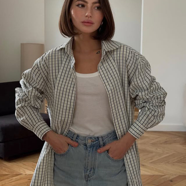 Nella-Madeline | Women's Checked Oversized Shirt