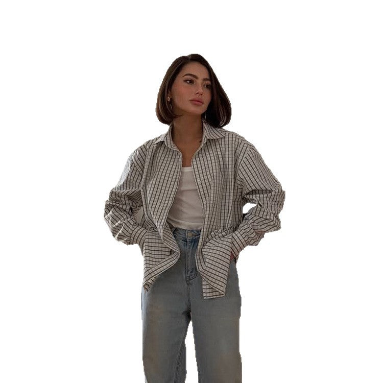 Nella-Madeline | Women's Checked Oversized Shirt
