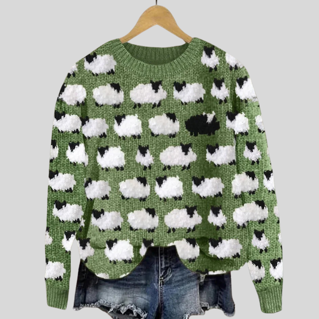 Edith-Joyce | Women's Christmas Tree Crew Neck Sweater