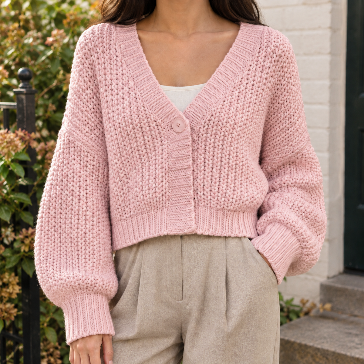 Hazel | Women's Chunky V-Neck Cardigan